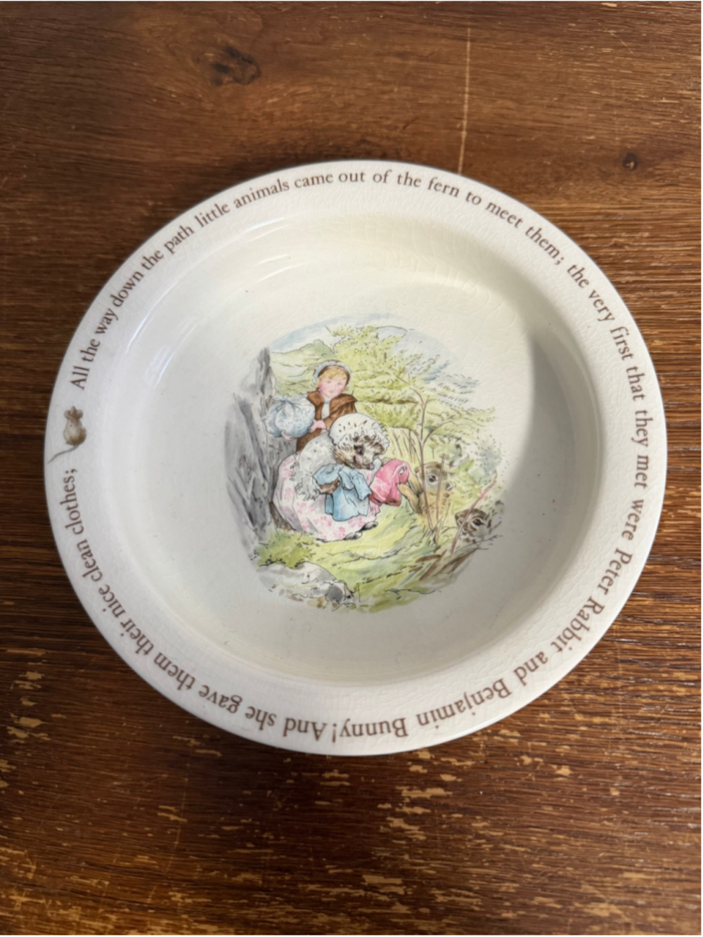 Wedgwood Beatrix Potter Mrs Tiggy-Winkle Bowl 6” Vintage Made England Nursery